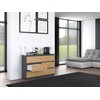Top E Shop Baldų Komoda - Topeshop M6 120 Antracito Spalvos