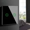 Maclean dvigubas jutiklinis šviesos jungiklis su LED apšvietimu, juodos spalvos, 86x86 mm (MCE704B)