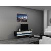 Cama Meble TV staliukas VIGO '140', 30/140/40 (spalva: Juoda/Blizgi balta)