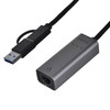 Tinklo Adapteris - UNITEK U1313C USB-A/USB-C Į RJ-45 2.5 Gbit Pilkas