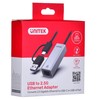 Tinklo Adapteris - UNITEK U1313C USB-A/USB-C Į RJ-45 2.5 Gbit Pilkas