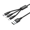 UNITEK kabelis USB 3in1 Juodas microUSB USB-C apšvietimas C14049BK