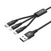 UNITEK kabelis USB 3in1 Juodas microUSB USB-C apšvietimas C14049BK