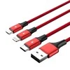 UNITEK C4049RD Unitek kabelis 3-in-1, USB-C tipas / MicroUSB / Lightning, 1,2 m, raudonas, C4049RD