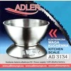 Adler | Virtuvinės svarstyklės | AD 3134 | Maksimalus svoris (talpa) 5kg | Graduacija 1 g | Nerūdijantis plienas