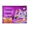 Drėgnas Kačių Maistas - Whiskas Tasty Mix Vištiena ir Daržovės, Aviena ir Kalakutiena 4 x 85g