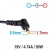 Automobilinis nešiojamojo kompiuterio pakrovėjas Akyga AK-ND-43 (19V / 4.74A 90W 5.5 x 1.7mm) ACER 1.2m