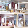 Medinis lėlių namas MDF 78cm LED