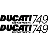 Ducati Stickers Motociklo lipdukai Ducati 749 Testastretta, apdailos plastikams, 2 vnt.
