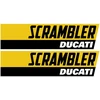 Ducati Stickers Motociklo lipdukai Ducati Scrambler, retro stiliaus, geltonos ir juodos spalvos, 2 vnt.