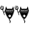 Ducati Stickers Motociklo lipdukai Ducati Corse Devil, su velnio simbolika, 2 vnt.