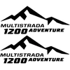 Ducati Stickers Motociklo lipdukai Ducati Multistrada 1200, kelionių stiliaus, 2 vnt.