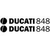Ducati Stickers Motociklo lipdukai Ducati 848 V2, kėbulo apdailai, 2 vnt.