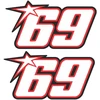 Ducati Stickers Motociklo lipdukai Ducati 848 Nicky Hayden 69, dizainas Nr. 5, 2 vnt.