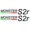 Ducati Stickers Motociklo lipdukai Ducati Monster S2R, retro stiliaus, 2 vnt.
