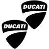 Ducati Stickers Motociklo logotipo lipdukai Ducati Logo V2, degalų bakui, 2 vnt.