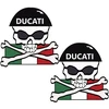 Ducati Stickers Šalmo lipdukai Ducati Pirate, šalmui skirto dizaino, su kaukolės motyvu, 2 vnt.