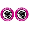 Technikos emblemos lipdukai Arctic Cat Snowmobiles, apvalaus dizaino, retro stiliaus, rožinės spalvos, 2 vnt.