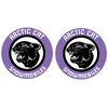 Technikos emblemos lipdukai Arctic Cat Snowmobiles, apvalaus dizaino, retro stiliaus, violetinės spalvos, 2 vnt.