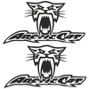 Technikos lipdukai Arctic Cat, chromo efekto, su laukinės katės motyvu, 2 vnt.