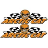 Technikos lipdukai Arctic Cat, su kaukolės motyvu, su vėliavos motyvu, oranžinės spalvos, 2 vnt.