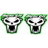 Technikos lipdukai Arctic Cat, su kaukolės motyvu, žalios spalvos, 2 vnt.