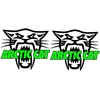Technikos lipdukai Arctic Cat, su laukinės katės motyvu, kontūrinio dizaino, juodos spalvos, 2 vnt.