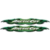 Technikos lipdukai Arctic Cat, su liepsnų grafika, tribal stiliaus, žalios spalvos, 2 vnt.