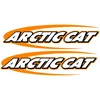 Technikos užrašo lipdukai Arctic Cat, su juostų grafika, oranžinės spalvos, 2 vnt.
