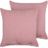 Beliani Rinkinys 2 dekoratyvinės pagalvės AALITA Medvilnė 45 x 45 cm Raudona Striped