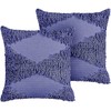 Beliani Lumarko 2 dekoratyvinės kuokštinės medvilnės pagalvės 45 x 45 cm violetinės spalvos RHOEO!