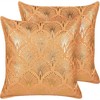Beliani Rinkinys 2 dekoratyvinės pagalvės HOYA Medvilnė 45 x 45 cm Oranžinė Geometrinis raštas