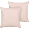 Beliani Rinkinys 2 Dekoratyvinės pagalvės LEUZEA Boucle 60 x 60 cm Pastelinis Rožinė Solid