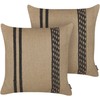 Beliani Rinkinys 2 dekoratyvinės pagalvės DESALIX džiutas 45 x 45 cm Kremas Striped