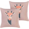 Beliani Rinkinys 2 CANDELABRA dekoratyvinės pagalvės 45 x 45 cm Rožinė Animal raštas