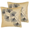 Beliani rinkinys iš 2 dekoratyviniai pagalvės su lapų motif 45 x 45 cm smėlio WAKAD