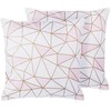 Beliani Rinkinys 2 dekoratyvinės pagalvės CLARKIA Medvilnė 45 x 45 cm Rožinė Geometrinis raštas