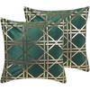 Shumee Beliani Rinkinys 2 pagalvėlės CASSIA 45 x 45 cm tamsiai žalias geometrinis raštas