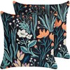 Beliani Lumarko 2 dekoratyvinės aksominės pagalvės su gėlėmis 45 x 45 cm juodos ir žalios spalvos OSMUNDA!