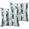 Beliani Rinkinys 2 sodo pagalvėlės TERMINI Augalinis raštas 45 x 45 cm Žalias