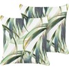 Beliani 2 sodo pagalvėlių rinkinys CALDERINA su augalų raštu 45 x 45 cm žalias
