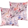 Beliani Rinkinys 2 dekoratyvinės pagalvės ANEMONES Velvet 45 x 45 cm Pastelinis rožinė Gėlių raštas