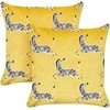 Beliani Rinkinys 2 dekoratyvinės pagalvės ACONITUM Velvet 45 x 45 cm Geltonas Gyvūnų raštas
