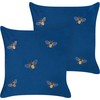 Beliani Rinkinys 2 dekoratyvinės pagalvės TALINUM Velvet 45 x 45 cm Mėlyna Gyvūnų raštas