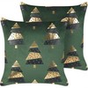Beliani Rinkinys 2 dekoratyvinės pagalvės GOLDSPRUCE Velvet 45 x 45 cm Žalias Kalėdinis raštas
