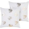 Beliani Rinkinys 2 dekoratyvinės pagalvės GOLDENROD Velvet 45 x 45 cm Baltas Plant Pattern