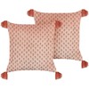 Beliani Rinkinys 2 dekoratyvinės pagalvės RUMHORA Velvet 45 x 45 cm Rožė Gėlių raštas