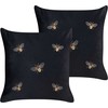 Beliani Rinkinys 2 dekoratyvinės pagalvės TALINUM Velvet 45 x 45 cm Juodas Gyvūnų raštas
