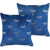 Beliani Rinkinys 2 dekoratyvinės pagalvės YUZURI Velvet 45 x 45 cm tamsiai mėlynas gyvūnų raštas