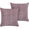 Beliani Rinkinys 2 dekoratyvinės pagalvės SILYBUM Velvet 45 x 45 cm Rožinė Geometrinis raštas